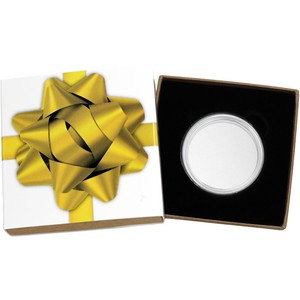 SilverTowne Natural Kraft Paper Gift Box with Gold Bow Box Sleeve 